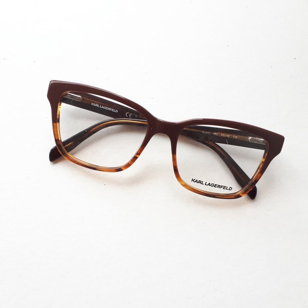 Karl Lagerfeld 919 eyeglasses brown colored butterfly shaped women glasses medium size oversized new neu Brille