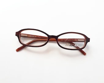 Vintage Charmant Aristar bruin ovaal acetaat dames fullrim bril middelgroot veerbelast scharnier nieuwe neu Brille