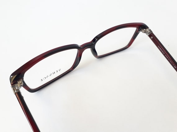 Versace 3174 Eyeglasses Burgundy Angular Women Men Unisex  display picture 1
