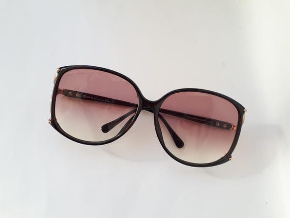 Christian Dior 2496 80 Sunglasses Black Burgundy Mabled Oversize