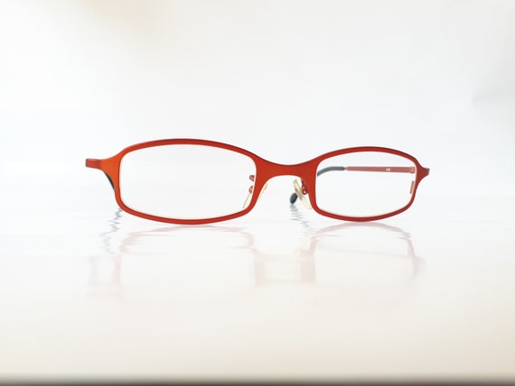 LA Eyeworks eyeglasses red angular metal women ma… - image 7