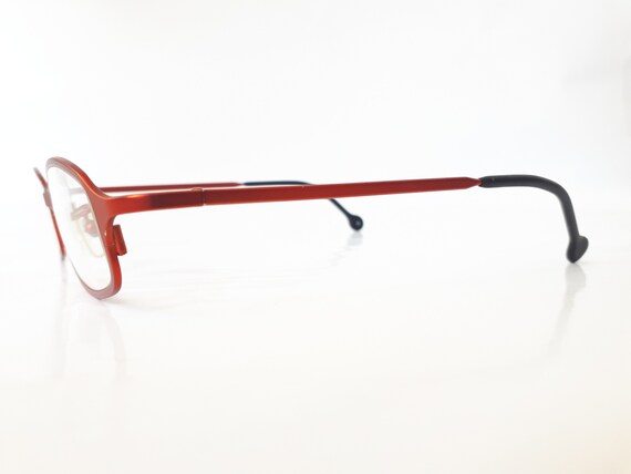 LA Eyeworks eyeglasses red angular metal women ma… - image 9