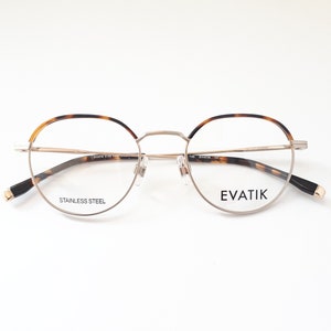Evatik 9182 S211 lunettes de vue en métal forme panto marron écaille de tortue homme femme taille moyenne new neu Brille