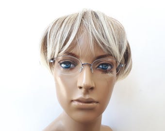 Silhouette 7555 6051 eyeglasses blue oval metal halfrim glasses from Austria medium size new neu Brille