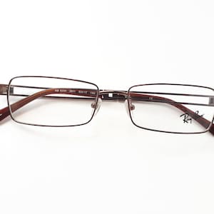 Ray Ban Brille Braun Damen Herren Rechteck Metall Brille aus Italien medium Vintage 2000er Jahre Brille NOS neu Brille