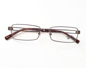 Ray Ban eyeglasses brown women men rectangle metal glasses from Italy medium size vintage 2000s glasses NOS neu Brille