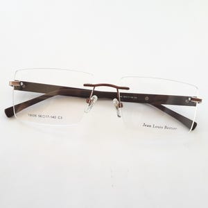 Jean Louis Bertier 眼鏡 ブラウン 角型 メンズ 縁なし眼鏡 ミディアム ネジなし フレームサイズ 新品 neu Brille