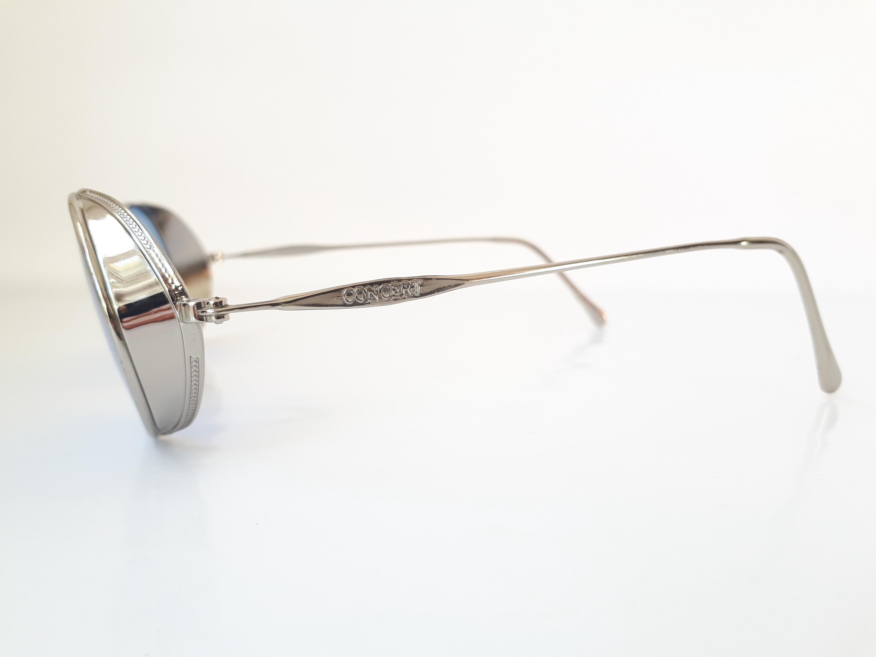 Concert 0333 Sunglasses Silver Oval Metal Frame With Shield  display picture 2
