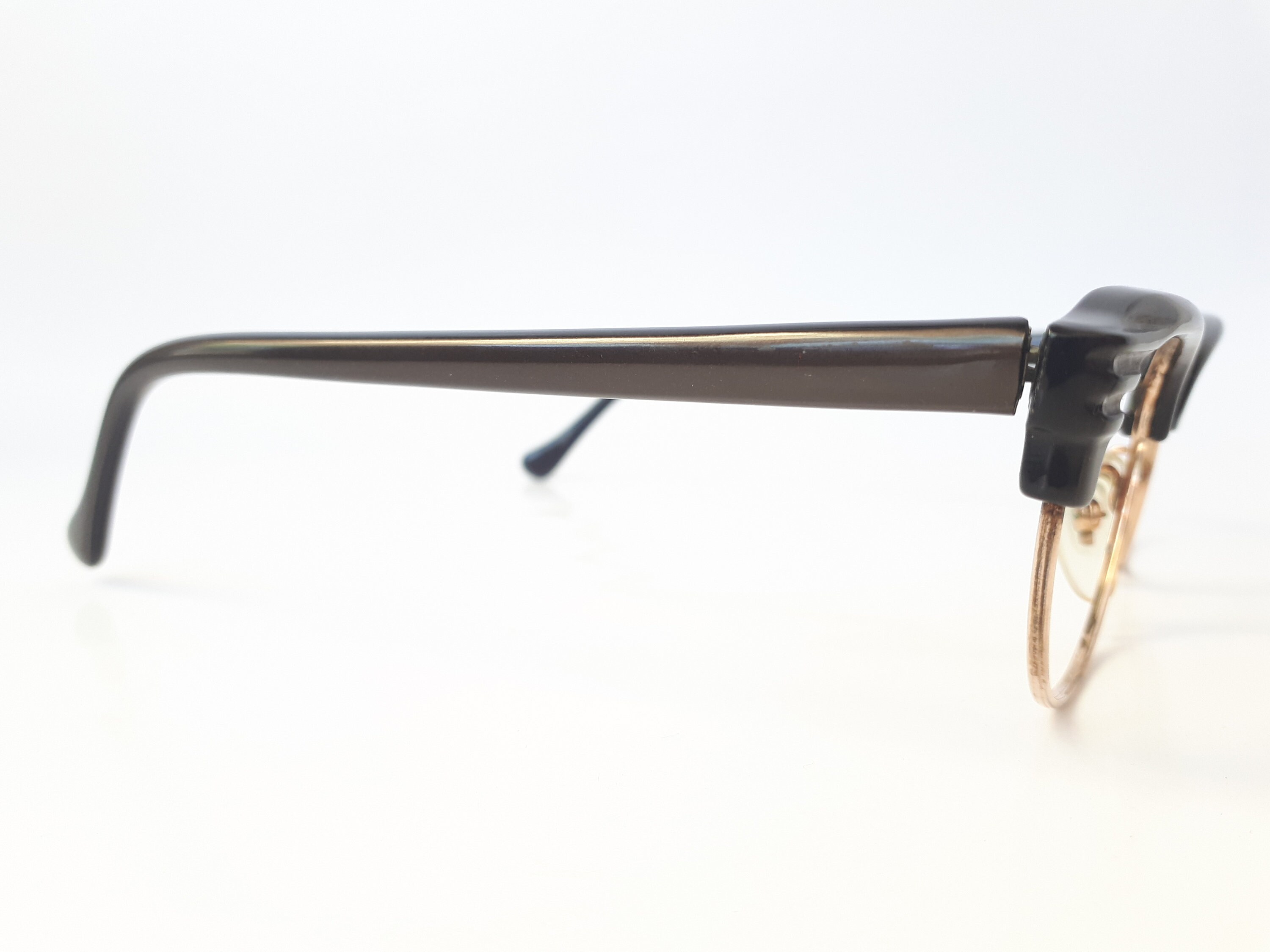 Vintage Eyeglasses Frame Brown Unisex Glasses Frame Z-87 61[]19 135 Brown Retro-Vintage Geometric Full-Rim Eyeglasses - Stoltz main image 3