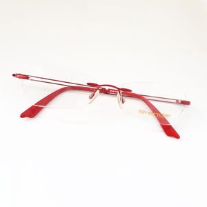 Eschenbach Brendel 901618 Eyeglasses red women rectangle metal glasses form Germany medium size rimless NOS neu Brille
