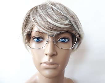 Okulary przeciwsłoneczne Comtez, srebrne, metalowe, damskie, z Bułgarii, vintage 1970, duże, NOS, neu Brille
