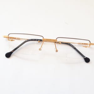 Lunettes de vue Explosiv 005 en métal angulaire gris doré pour hommes, Allemagne, taille moyenne, sans monture, vintage 1990, lunettes NOS neu Brille