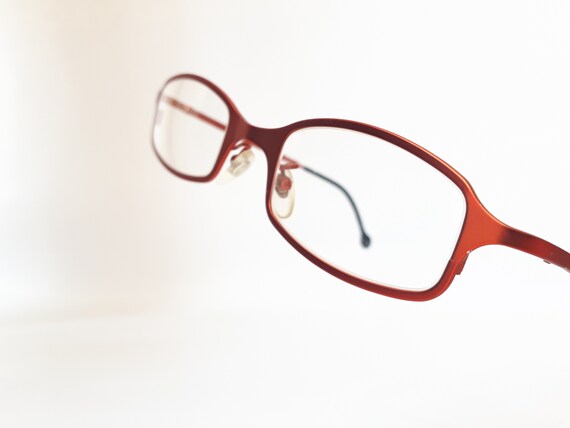 LA Eyeworks eyeglasses red angular metal women ma… - image 6