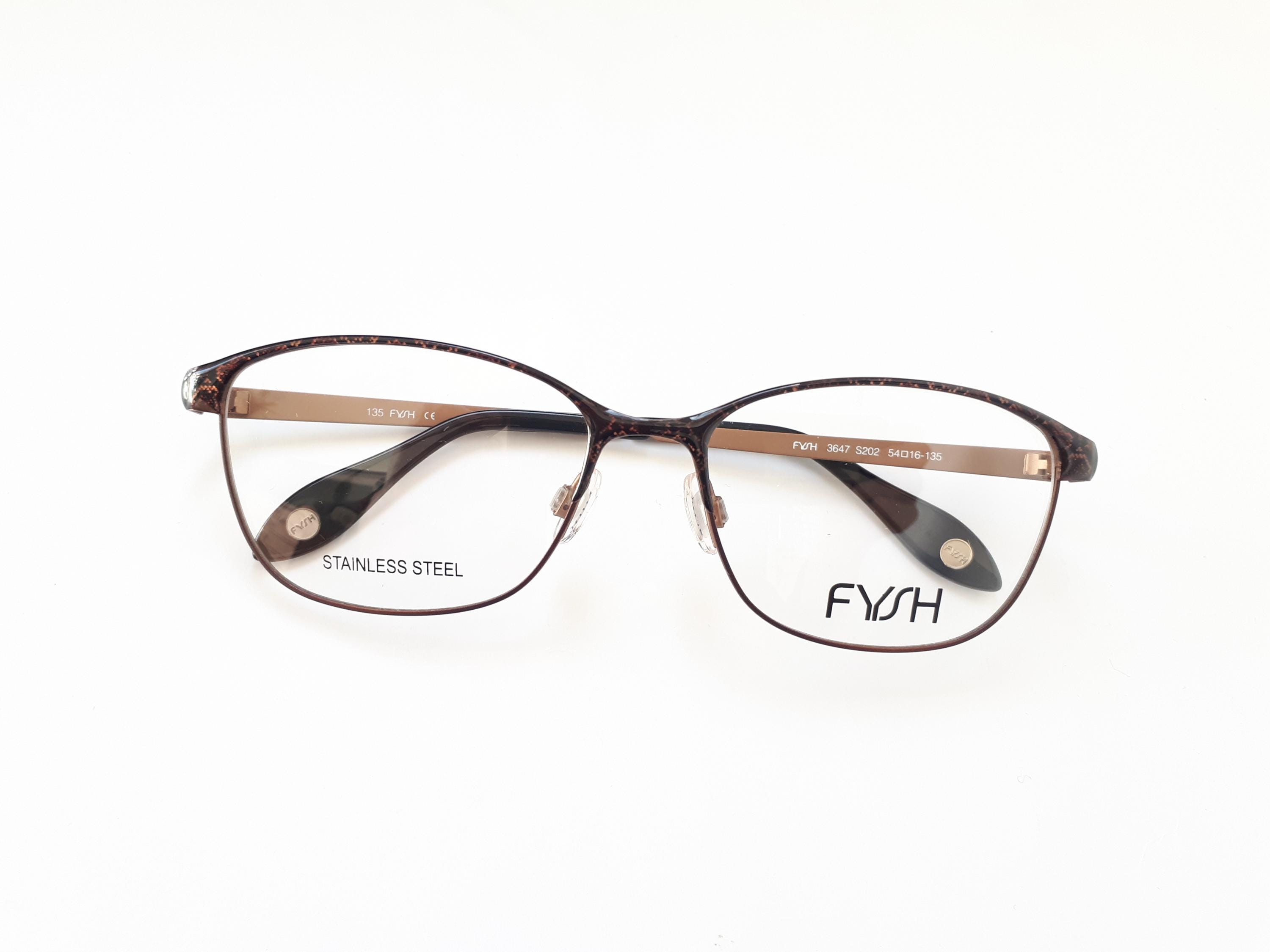 Fysh UK Collection 3647 S202 Eyeglasses Bronze Python  display picture 1