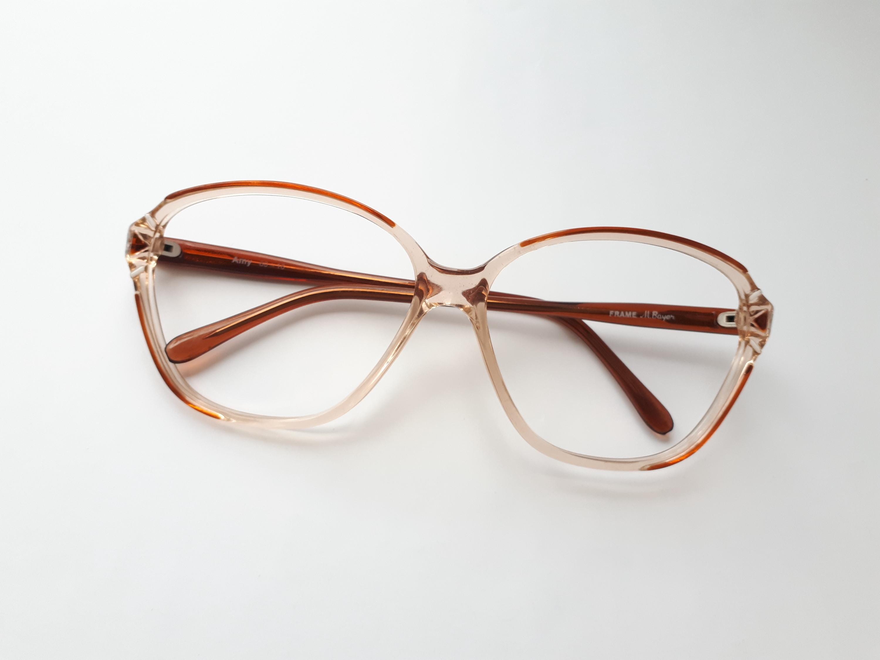 1980’s Oversized Cateye Frames in Brown/ Clear Eyeglasses‎ or Sunglasses, Unworn Unworn True 1980 main image 3