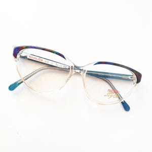 Nigura Vintage Cateye Eyeglasses: Pride Scribble Acetate Frames, Germany 692 C, 90s NOS Brille