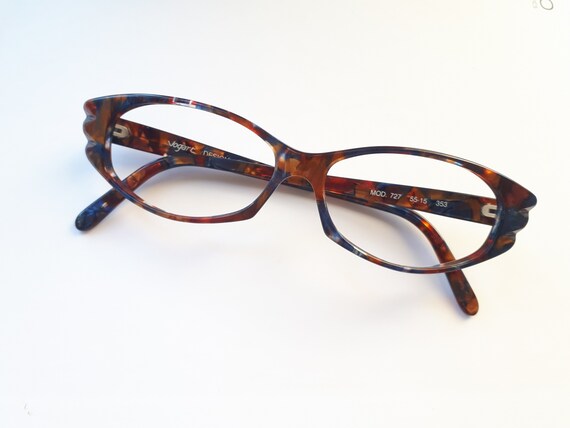 Vogart 727 eyeglasses brown blue colorful oval sh… - image 1