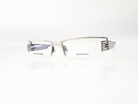 Mod 1410 angular eyeglasses silver angular women … - image 5