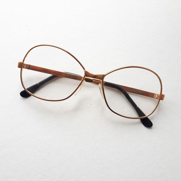 Jasmin eyeglasses gold butterfly shaped metal woman glasses vintage 1980 eyeglasses medium size NOS neu Brille