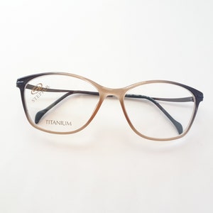 Stepper 30123 eyeglasses skin colored and blue cateye shaped plastic women glasses medium size elegant titan temples new neu Brille