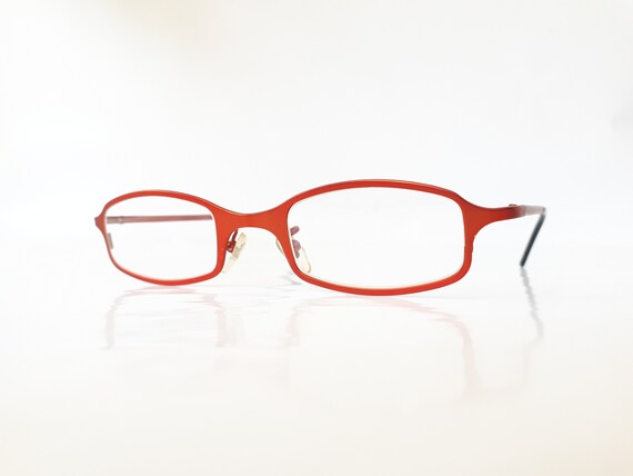 LA Eyeworks eyeglasses red angular metal women ma… - image 3