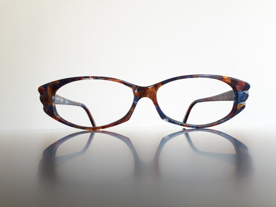 Vogart 727 eyeglasses brown blue colorful oval sh… - image 2