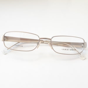 Armani GA411 occhiali da vista in titanio argento uomo donna occhiali in metallo angolari dall&#39;Italia taglia media nuovi neu Brille