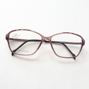 Stepper 30106 eyeglasses mauve angular acetate women glasses medium size titanium temples flexible hinges fullrim new neu Brille