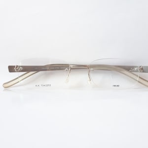Kazuo Kawasaki 704 eyeglasses silver brown angular rimless titanium women men glasses from Japan medium size invisible new neu Brille
