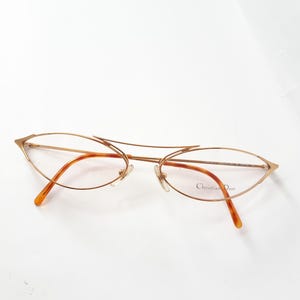 Christian Dior 2671 eyeglasses gold womens oval metal full rim big size glasses from Germany vintage 90s' flexible bridge NOS neu Brille