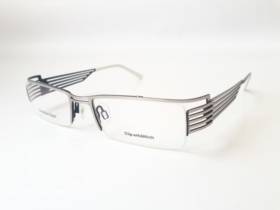 Mod 1410 angular eyeglasses silver angular women … - image 10