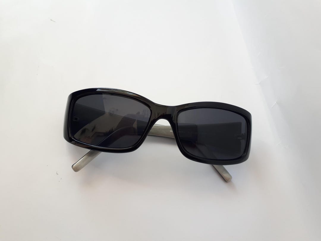 Humphreys Eschenbach Black Long Rectangular Thick Framed Sunglasses Vintage Eschenbach Humhrey main image 2