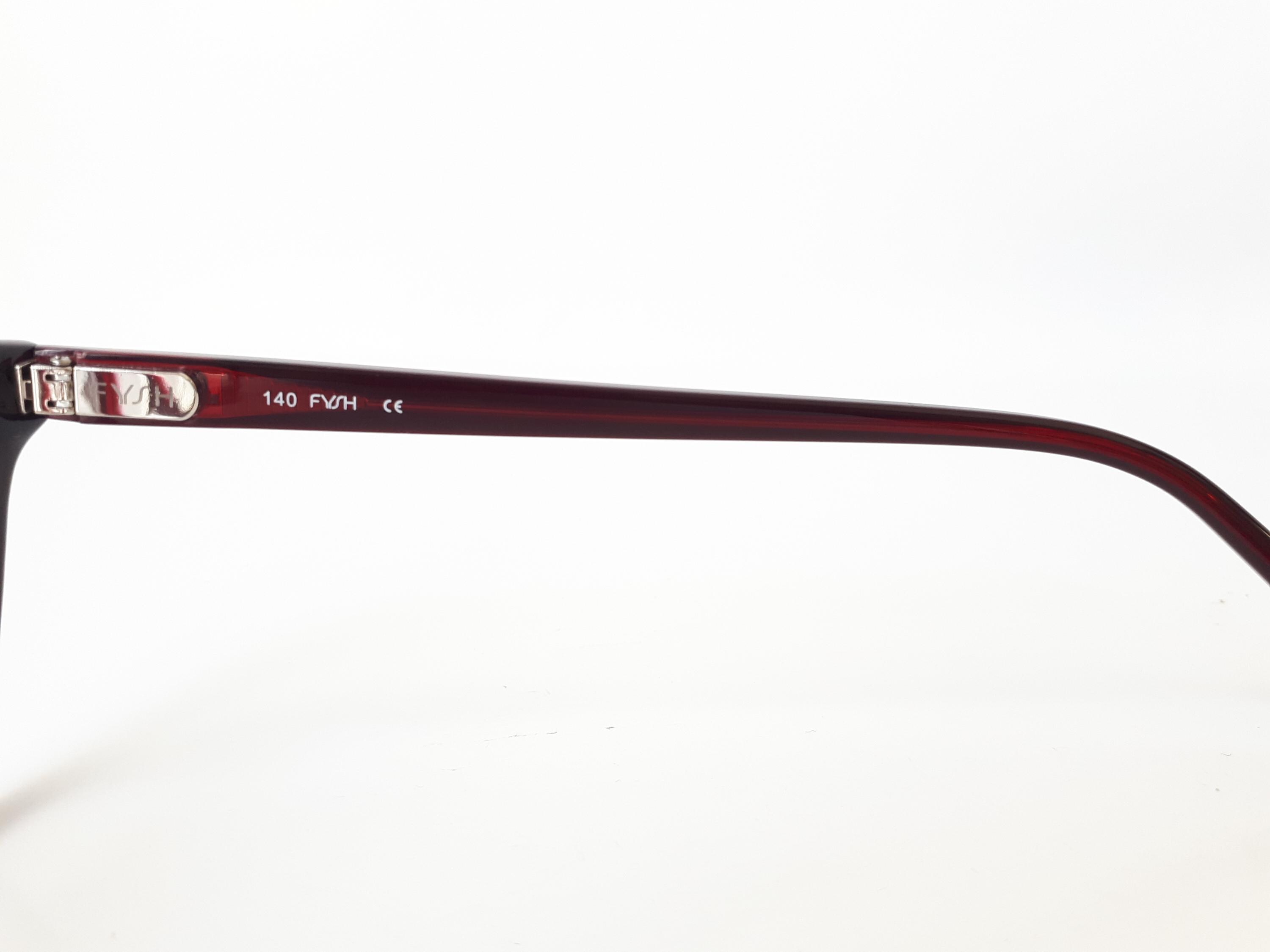 Fysh 3684 406 Eyeglasses, Berry Snake, Cateye Women  display picture 3