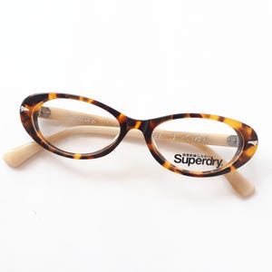 Superdry Daisy eyeglasses tortoise brown ivory white oval plastic women full rim glasses small size thick acetate full rim new neu Brille