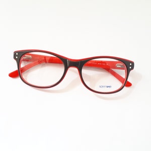 Röhm Harrys 1580 lunettes de vue wayfarer rouge noir femme plastique monture de lunettes petite taille springe charnières temple new neu Brille