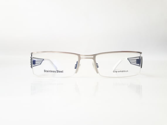 Mod 1410 angular eyeglasses silver angular women … - image 3