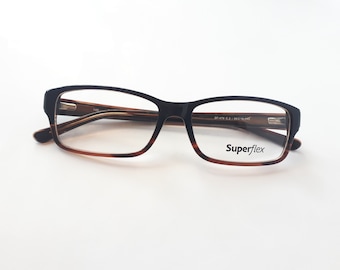 Superflex 479 eyeglasses brown angular men acetate plastic glasses medium size full rim new neu Brille