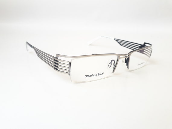 Mod 1410 angular eyeglasses silver angular women … - image 9