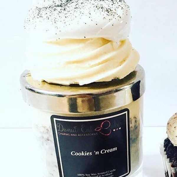 Cookies and Cream Scented Candle, Highly Scented, Black And White, 20cl Soy Wax Candle, Eco Friendly, Clean Burn
