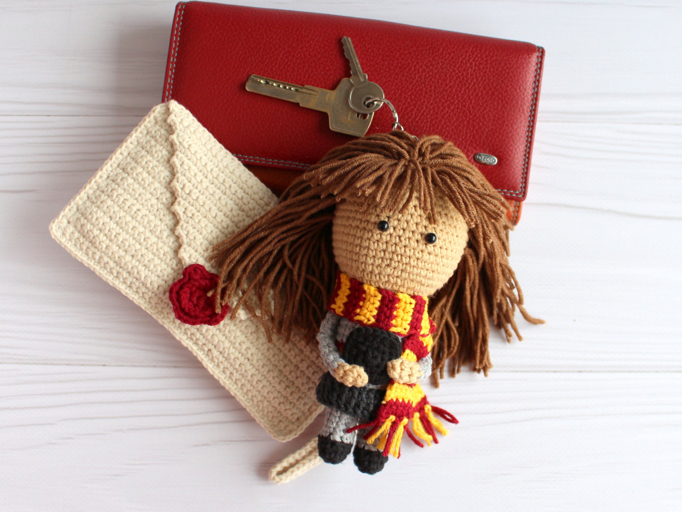 Mandrake Harry Potter Keychain Keyring Mandragora Crochet Handmade Plush Keyring 