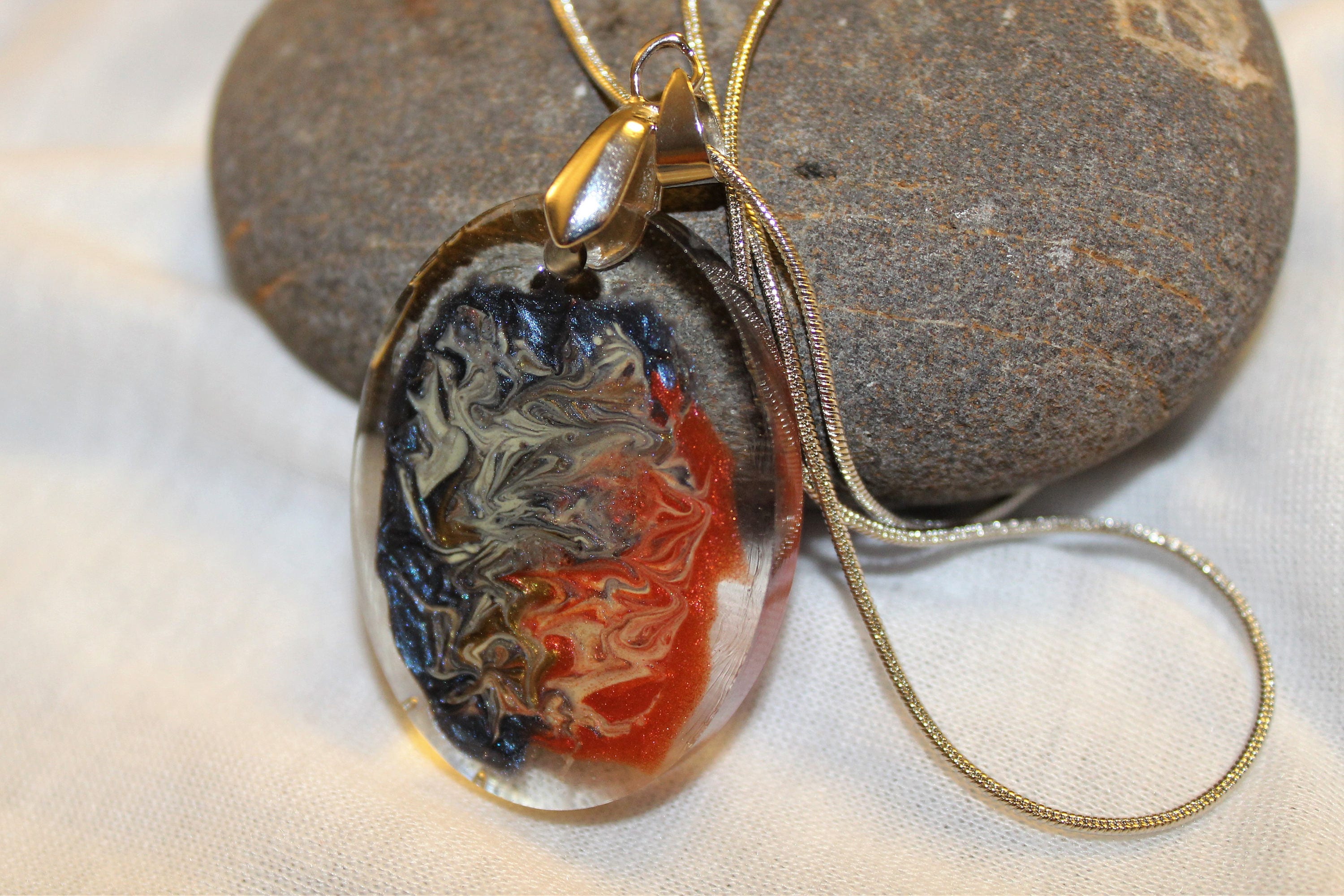 Clear Epoxy Resin Jewelry Resin Pendant Unique Blue Gray Red Etsy