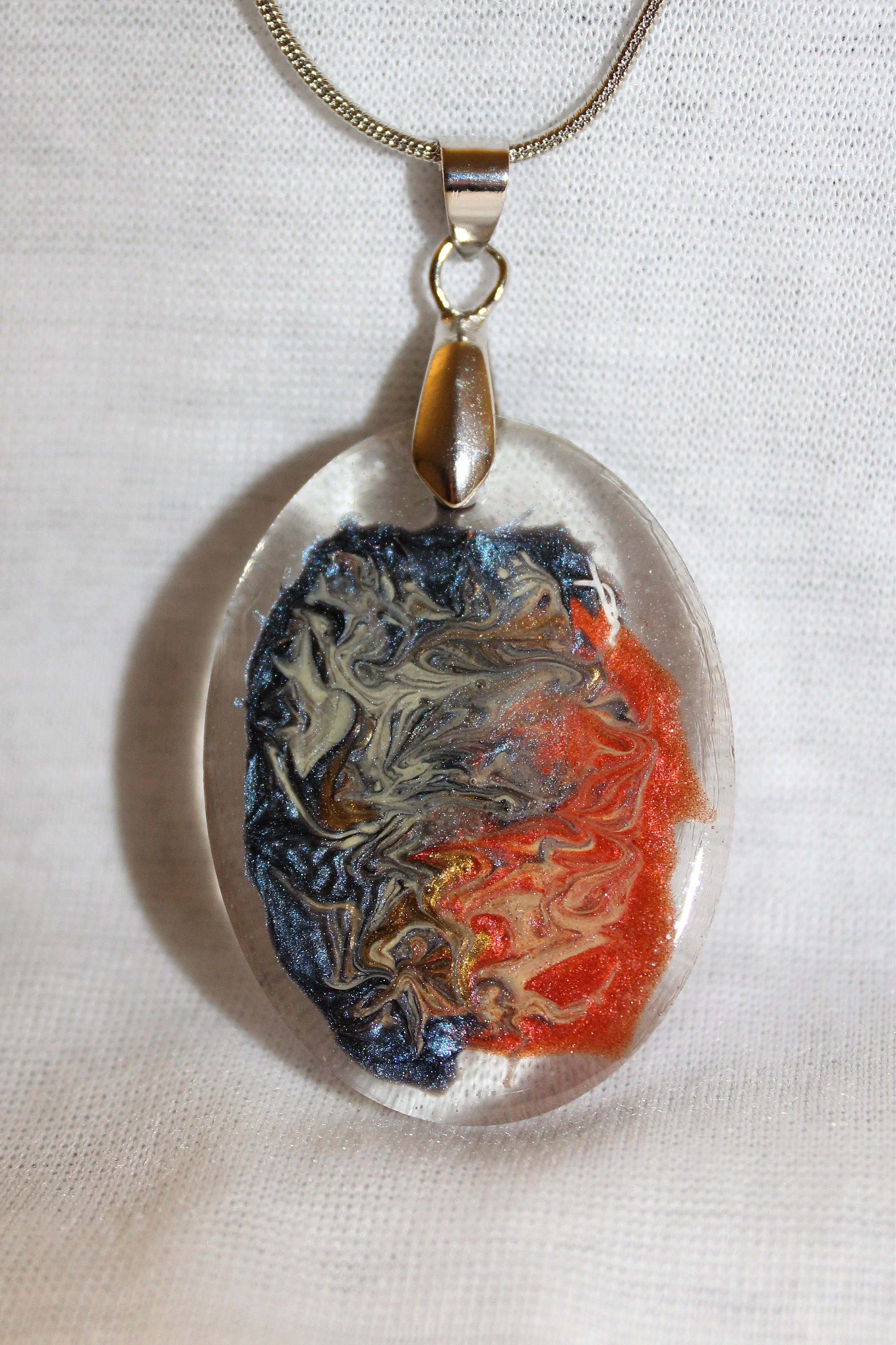 Clear Epoxy Resin Jewelry Resin Pendant Unique Blue Gray Red Etsy