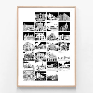 Norwich A to Z Print of Papercut Giclée