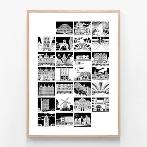 London A to Z Print of Papercut Giclée