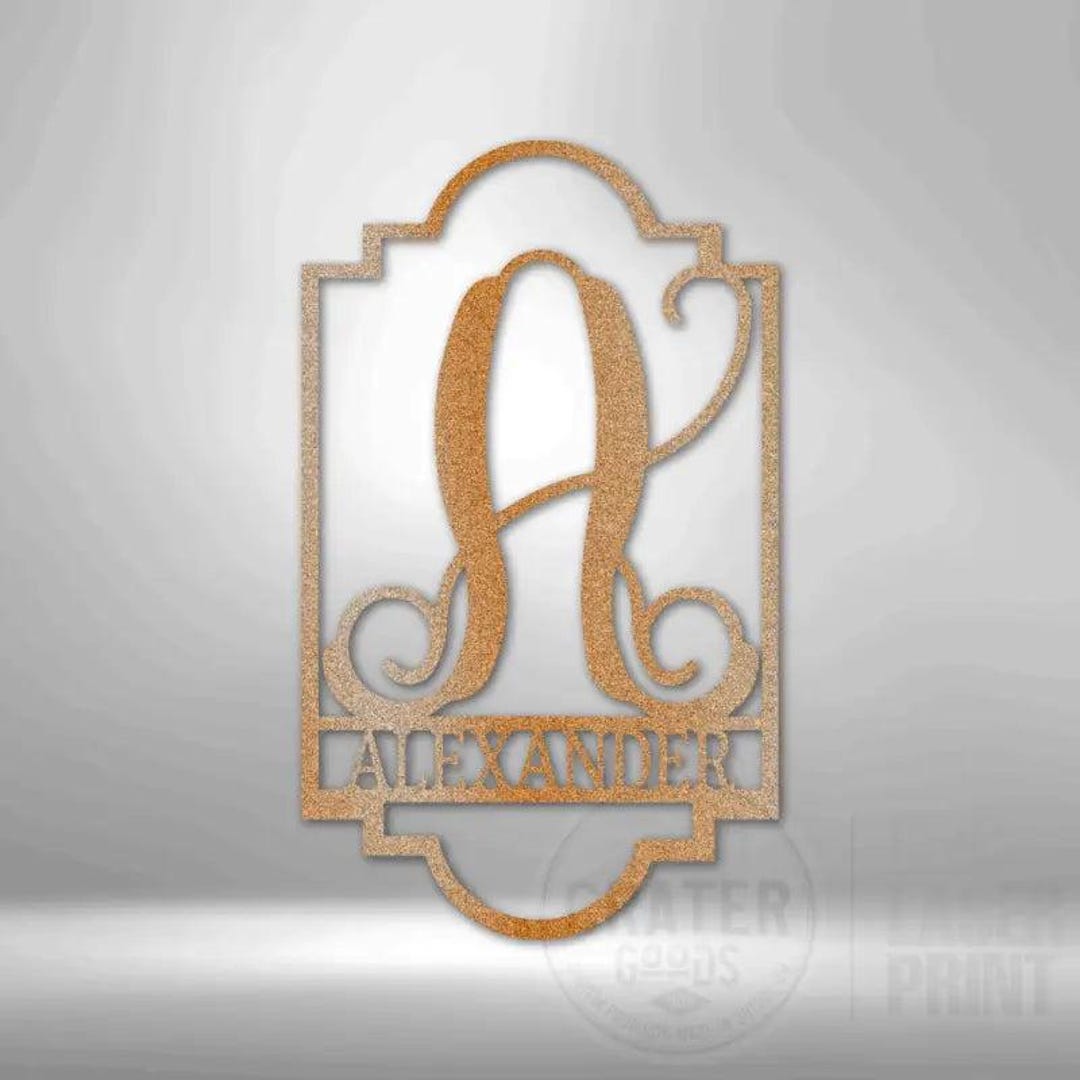 Regal Monogram Steel Sign - Etsy