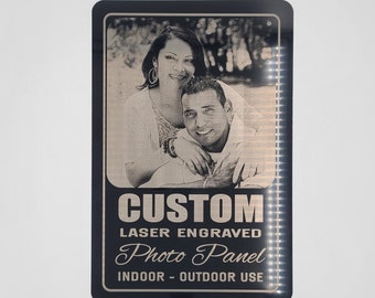 Custom Laser Engraved 12x18 Metal Photo Panel