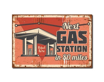 Next Gas Station Metal Sign | Retro Sign | Vintage Style Tin Sign