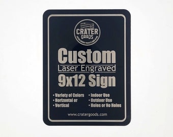 Custom Laser Engraved 9x12 Metal Sign