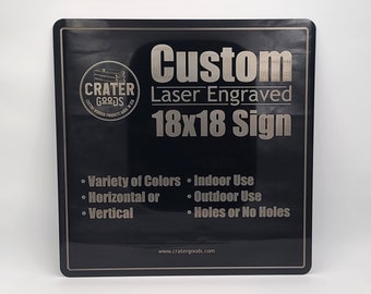 Custom Laser Engraved 18x18 Metal Sign