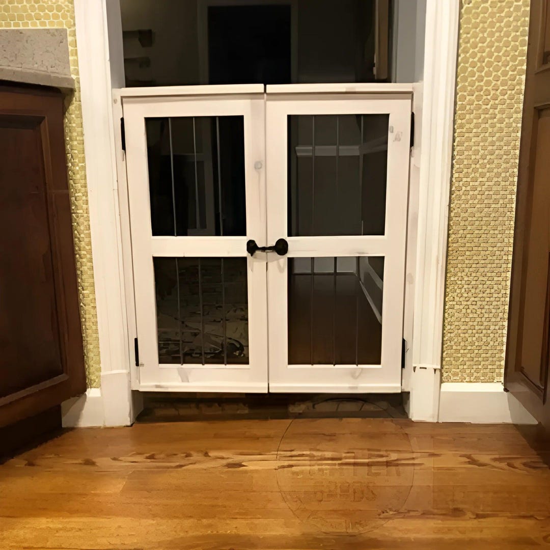 Wood Double Door Dog Gate PPG001 Etsy